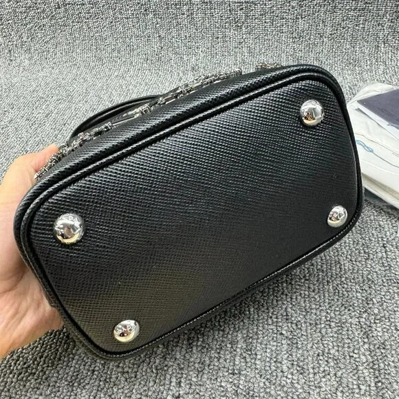 100% Authentic Prada Blue Panier Shoulder Bag - Picture 6 of 14